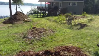Graded Yard With Soil Pile Before Hydroseeding