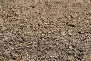 Close-up of crushed gravel material