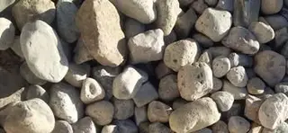 Pile of smooth river rocks