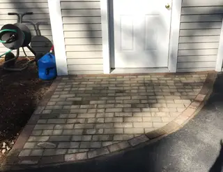 Brick paver entry walkway to side door