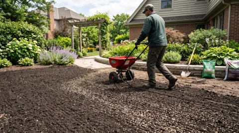 Sod installation and lawn establishment work